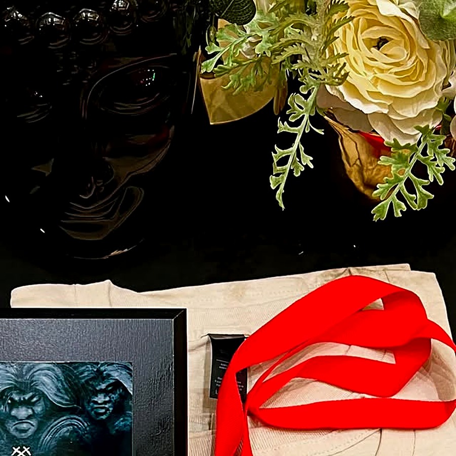 Inside HateLove Tattoo Studio — dark, moody studio detail